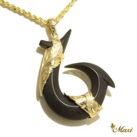 Black Jade Hawaiian Fish Hook-Large [14K/18K Gold]