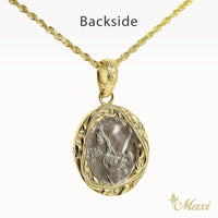 King Kamehameha Coin Oval Pendant [14K/18K Gold]