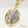 King Kamehameha Coin Oval Pendant [14K/18K Gold]