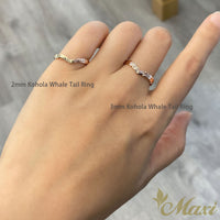 [14K/18K Gold] 2mm Kohola Whale Tail Ring*Made to Order*