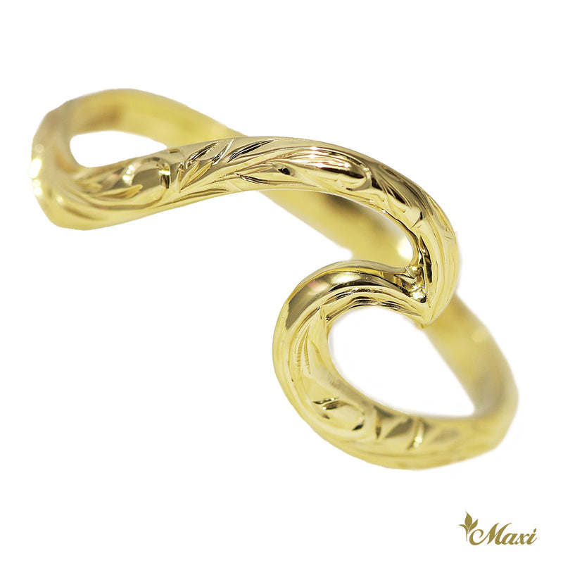 [14K/18K Gold] Large Nalu Wave Ring [Made to Order] (KR0039)