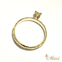 1 Carat Rond Lab-Grown Diamond Hawaiian Engraved Solitaire_Cut-out Ring [14K/18K Gold]