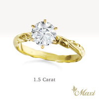 1 Carat Rond Lab-Grown Diamond Hawaiian Engraved Solitaire_Cut-out Ring [14K/18K Gold]