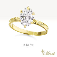 1 Carat Oval Lab-Grown Diamond Hawaiian Engraved Solitaire_Flat Ring [14K/18K Gold/Platinum]