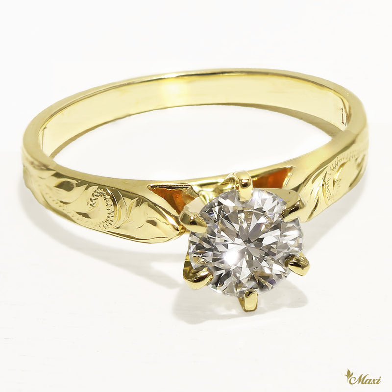 [14K/18K Gold] 1 Carat Ethical Lab-Grown Diamond Engagement Ring [Made to order] エンゲージメントリング