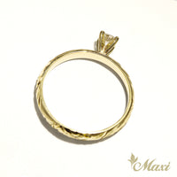 0.25 Carat Rond Lab-Grown Diamond Hawaiian Engraved Solitaire_Cut-out Ring [14K/18K Gold]