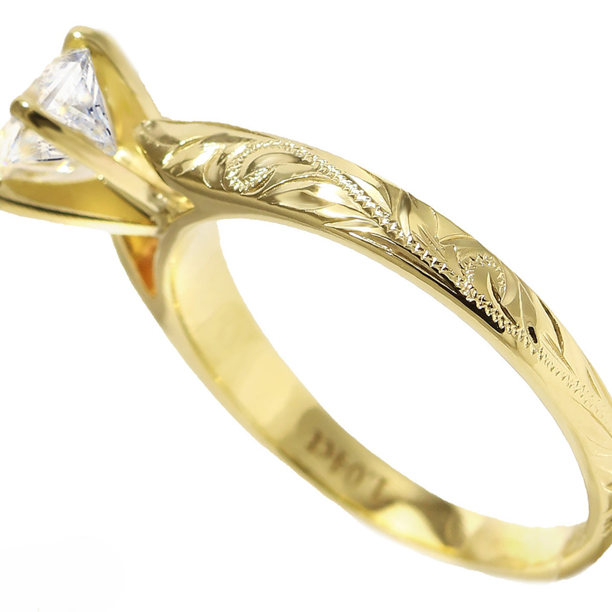 1 Carat Rond Lab-Grown Diamond Hawaiian Engraved Solitaire Ring [14K/18K Gold]