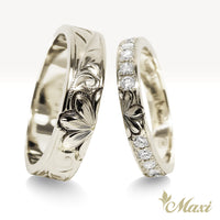 Naupaka Eternity Couple Rings [14K/18K Gold/Platinum]