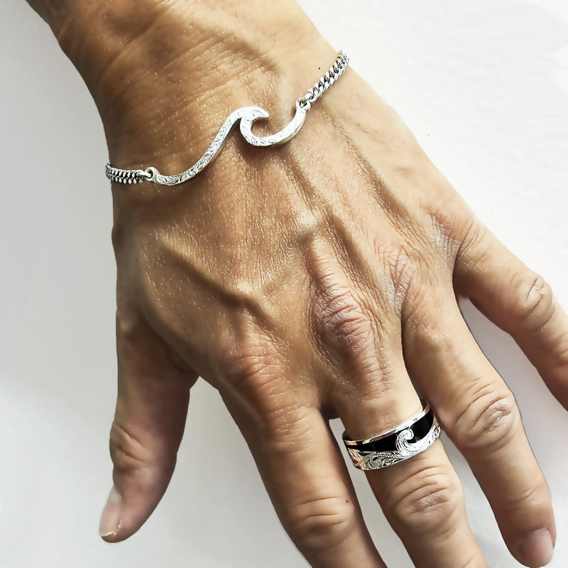 [Silver 925] Enamel Wave Ring Small 8mm (R0298)