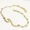 Nalu Wave Bracelet with Paper Clip Chain [14K Gold]