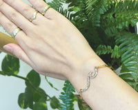 Nalu Wave Bracelet with Paper Clip Chain [14K Gold]