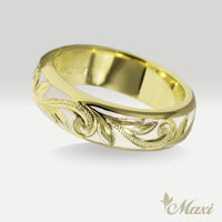 [14K Gold] White Enamel 6mm Ring [Made to Order] (R0439)