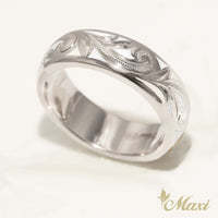 [Silver 925] White Enamel 6mm Ring [Made to order] (R0439)