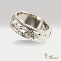 [14K Gold] White Enamel 6mm Ring [Made to Order] (R0439)