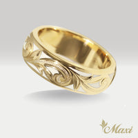 [14K Gold] White Enamel 6mm Ring [Made to Order] (R0439)