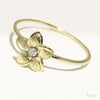 [14K/18K Gold] Hawaiian Plumeria Flower Matte Ring-Large(R0807)