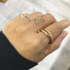 [14K/18K Gold]  Double Ring with Diamond [Made to Order] (R0837)