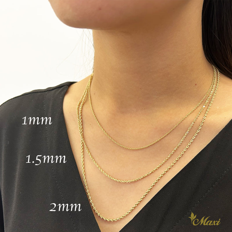 [14K Gold] 1.5mm Rope Chain　ゴールド　ゴールドチェーン　ロープチェーン