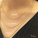 [14K Gold] 1mm Rope Chain　14金　ゴールド　1mm　ロープチェーン　ゴールドチェーン