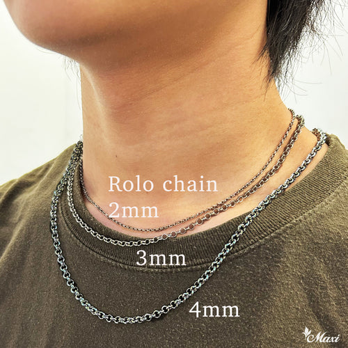 [Black Chrome Silver 925] Rolo Chain 2mm (Rolo2mm-BC)