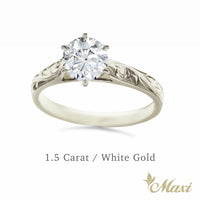1 Carat Rond Lab-Grown Diamond Hawaiian Engraved Solitaire Ring [14K/18K Gold]