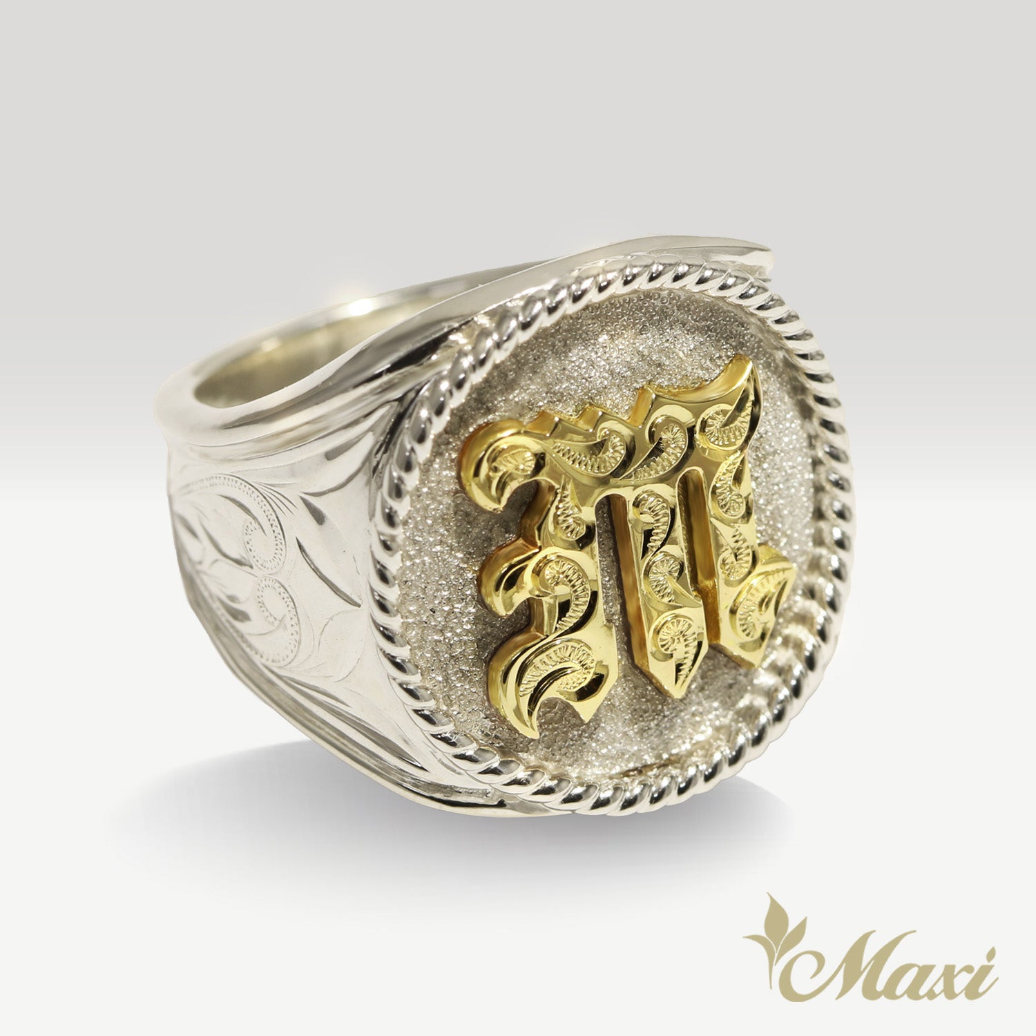 Initial Signet Ring_Round [Silver 925/14K Gold]