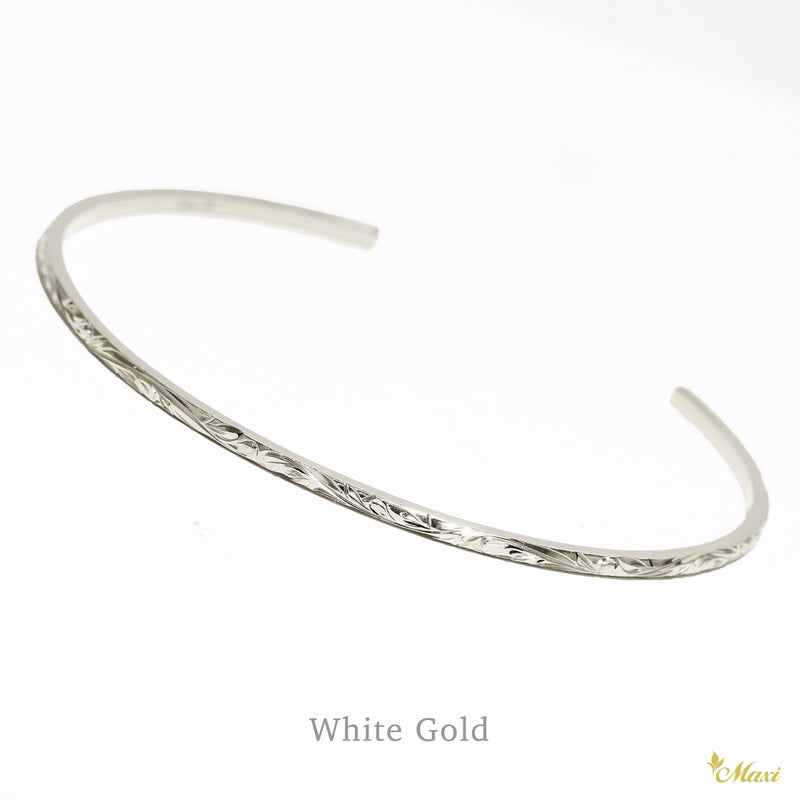 [14K/18K Gold] 1.7mm Tube Open Bangle Bracelet *Made-to-order* (B0589)