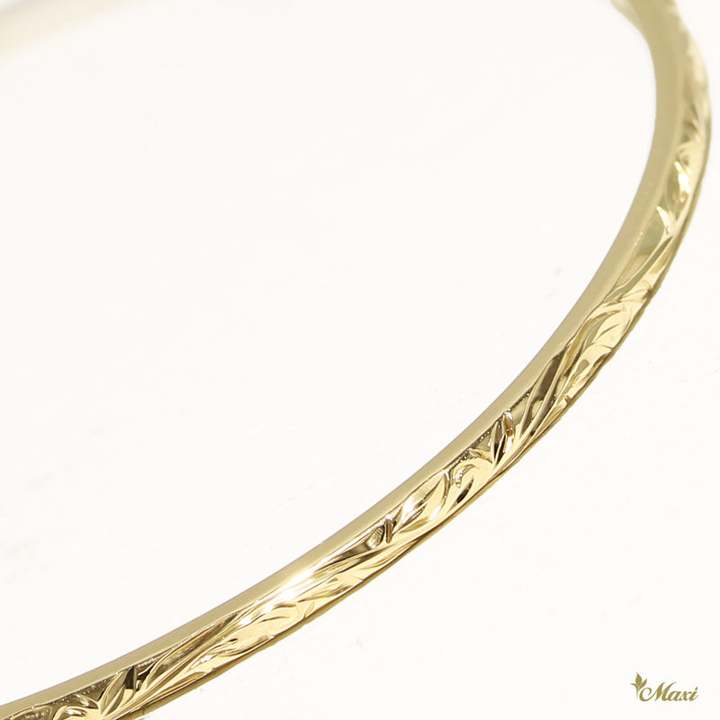 [14K/18K Gold] 1.7mm Tube Open Bangle Bracelet *Made-to-order* (B0589)