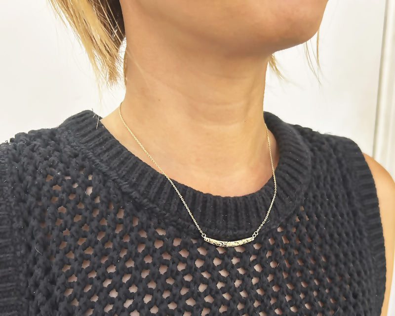 [14K/18K Gold] Wa'a Horizontal Necklace_Small