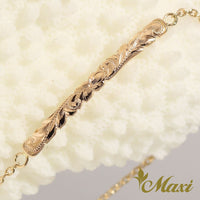 [14K Gold] 3mm x 32mm ID Bracelet/Anklet_Medium (ID-M)　