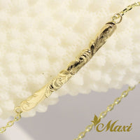 [14K Gold] 3mm x 32mm ID Bracelet/Anklet_Medium (ID-M)　