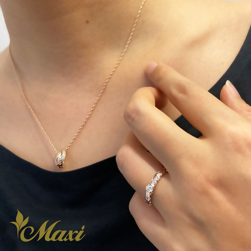 [14K Gold] 10mm Double Tube Pendant *Made-to-order* (P1238)　ゴールド　14金　ペンダント　