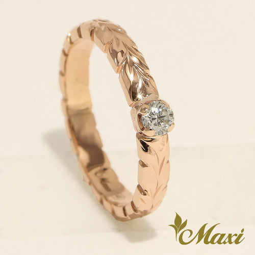 [14K/18K Gold][Platinum] 3mm Ring with Diamond-Fashion/Engagement/Custom [Made to Order]