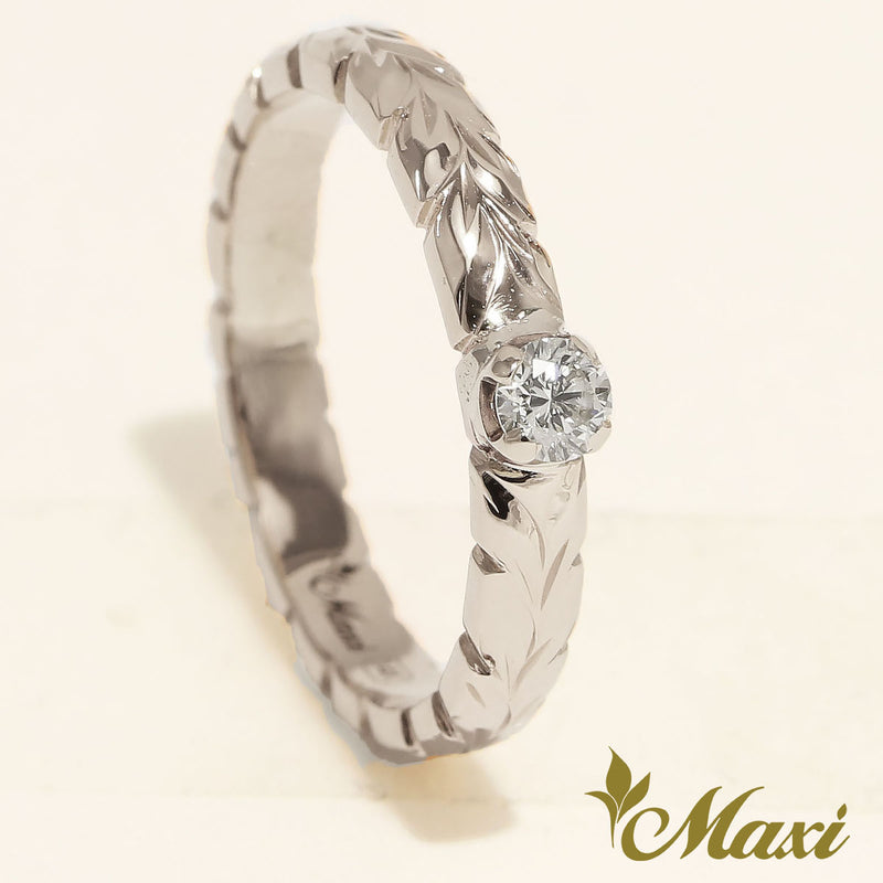 3mm Ring with Diamond for Fashion/Engagement/Custom [14K/18K Gold/Platinum]