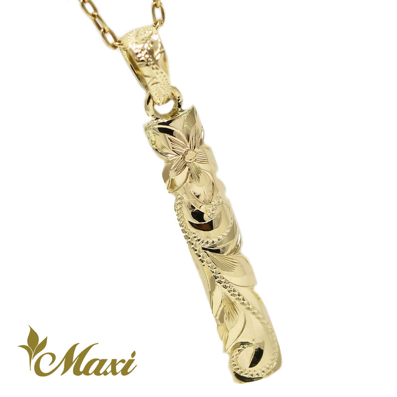 [14K Gold] 4mm cutout Bar pendant  *Made-to-order*　14金　バーペンダント　ネックレス