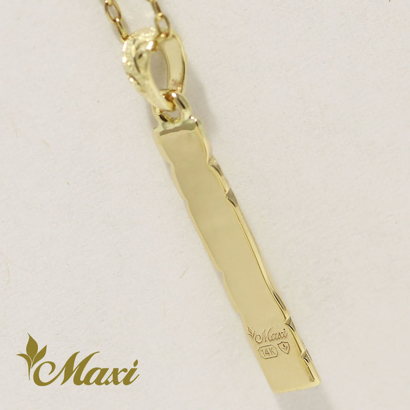 [14K Gold] 4mm cutout Bar pendant  *Made-to-order*　14金　バーペンダント　ネックレス