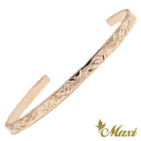 [14K/18K Gold] 4mm Flat Open Bangle Bracelet-Standard Thickness　