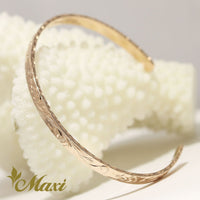 [14K/18K Gold] 4mm Flat Open Bangle Bracelet-Standard Thickness　