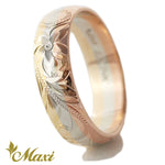 [14K Gold]  6mm Hawaiian Rainbow ring-Barrel Shape [Made to Order](TRDSP)　ハワイアン　レインボー　リング