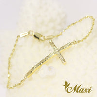 [14K Gold] Cross Bracelet Small *Made-to-order*(TRD-B0158)