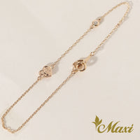 [14K Gold] Heart Charm Bracelet/Anklet with Diamond(B0178)