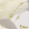 [14K Gold] Cross Charm Bracelet/Anklet with Diamond(B0179)