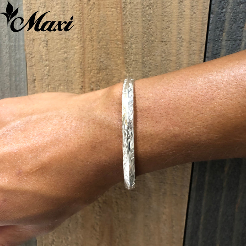 [Silver 925] 6mm Angled Bangle Bracelet *Made-to-order* (B0471)