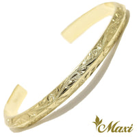 [14K Gold] 6mm Width Angled Open Bangle Bracelet*Made-to-order*(B0471)