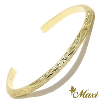 [14K Gold] 4mm Width Angled Open Bangle Bracelet*Made-to-order*(B0472)