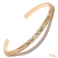 [14K Gold] 4mm Width Angled Open Bangle Bracelet*Made-to-order*(B0472)