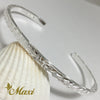 [Silver 925] 3mm Flat Bangle Bracelet-Maile Design (B0518)