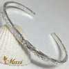 [Silver 925] 3mm Flat Bangle Bracelet -Old English Design *Made-to-order* (B0518-3mm)