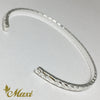 [Silver 925] 3mm Barrel Bangle Bracelet -Maile Design (B0523)