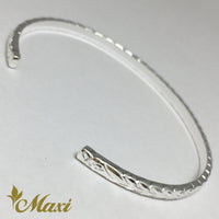 [Silver 925] 3mm Barrel Bangle Bracelet -Maile Design (B0523)